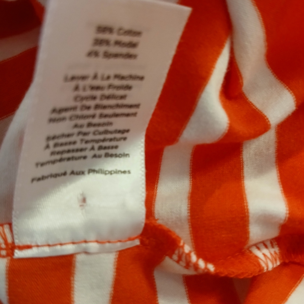 Talbots Women's Reddish Orange And White Striped … - image 7
